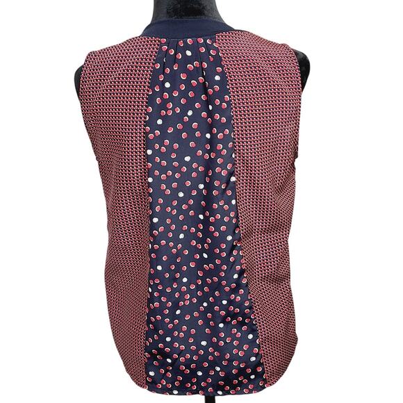 Ellen Tracy Size 4 Multi-Color Sleeveless Bow Blouse PRE-OWNED - Picture 2 of 10